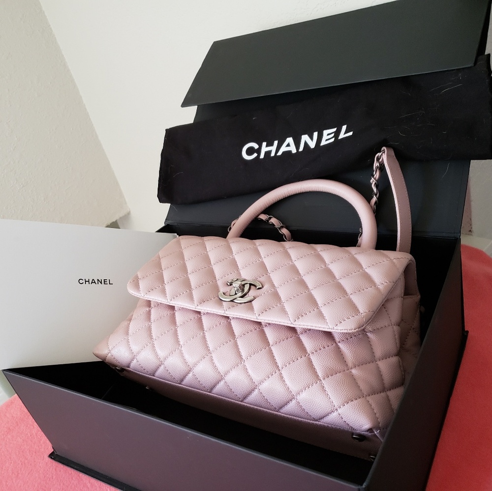 CHANEL COCO HANDLE PINK CAVIAR SMALL BAG - Picture 4 of 8